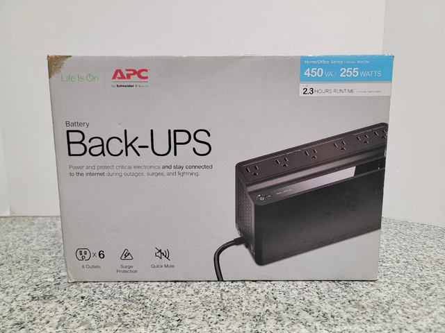 APC UPS 450VA Battery Backup Surge Protector, BN450M Backup Battery Power Supply