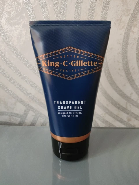 Nuovo gel da barba trasparente King C Gillette da uomo 150 ml rasatura da uomo
