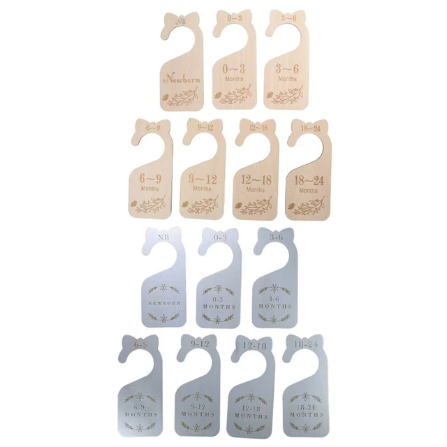 7 Pcs Baby Closet Size Divider Wooden Baby Closet Organizers for Nursery Clothes