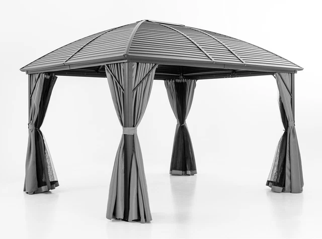 Gartenpavillon Pavillon Festzelt Partyzelt Aluminium Anthrazit ca. 3 x 4 m
