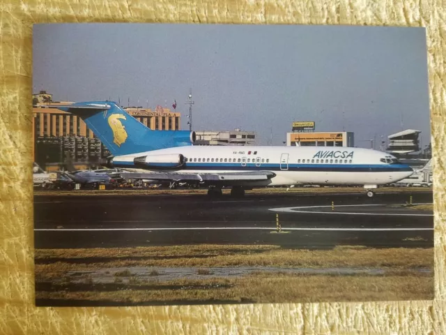 Aviacsa Boeing 727-31 At Mexico City.vtg Aircraft Postcard*P26