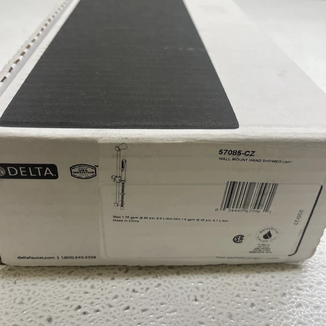 Delta Wall Mount Hand Shower, Slide Bar, and Hose, 1.75 GPM, 57085-CZ READ