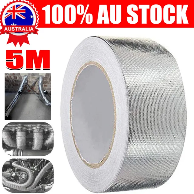 Aluminium Foil Adhesive Sealing Exhaust Header Pipe Cool Tape Heat Insulation AU