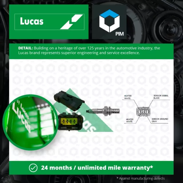 Lambda Sensor fits PEUGEOT 2008 MK1 1.2 2013 on Oxygen Lucas 9673438580 Quality