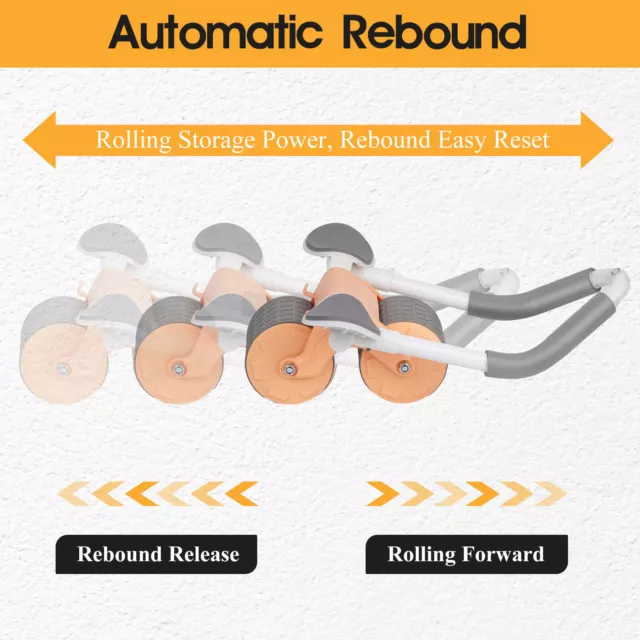 Automatic Rebound Ab Roller Wheel Abdominal Exercise Elbow Support and Knee Mat 3