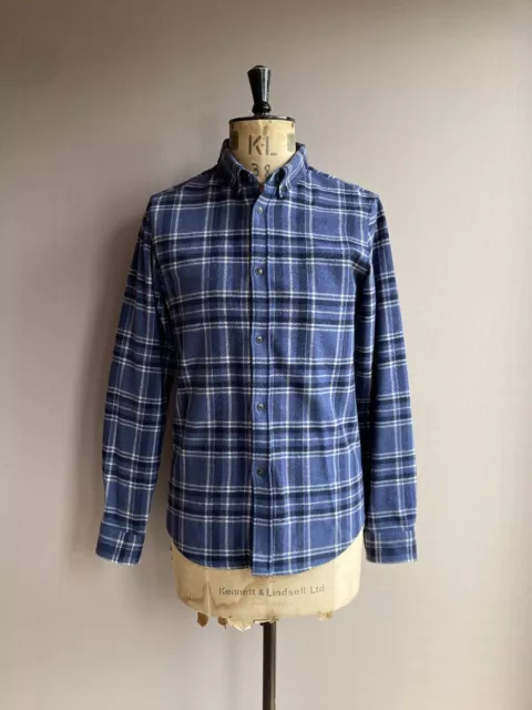 APC Flannel Shirt Blue Men’s Medium Wool Button Down Check Plaid