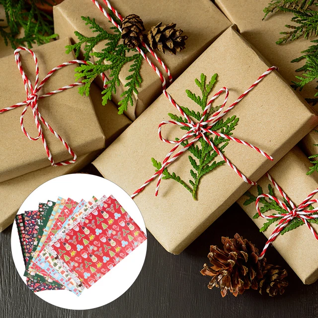 10 piezas motivo de Navidad regalo papel regalo decoración creativa regalo de Navidad