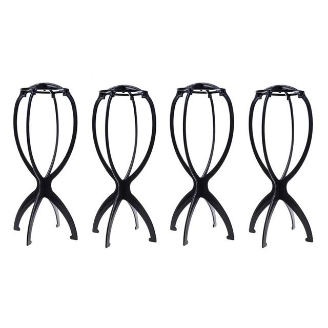 4 PCS Folding Plastic Wig Hair Hat  Holder Stand Display Tool Wig Dryer X6X5