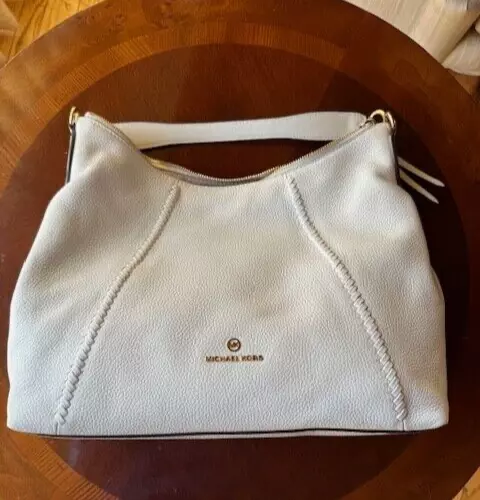 Michael Kors Sienna Pebbled Leather Convertible Shoulder Bag Optic White MSP$358