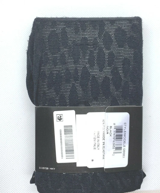 NWT DKNY - Animal Burnout Tights Size Medium M Fits 120-165Lbs Black Fashion