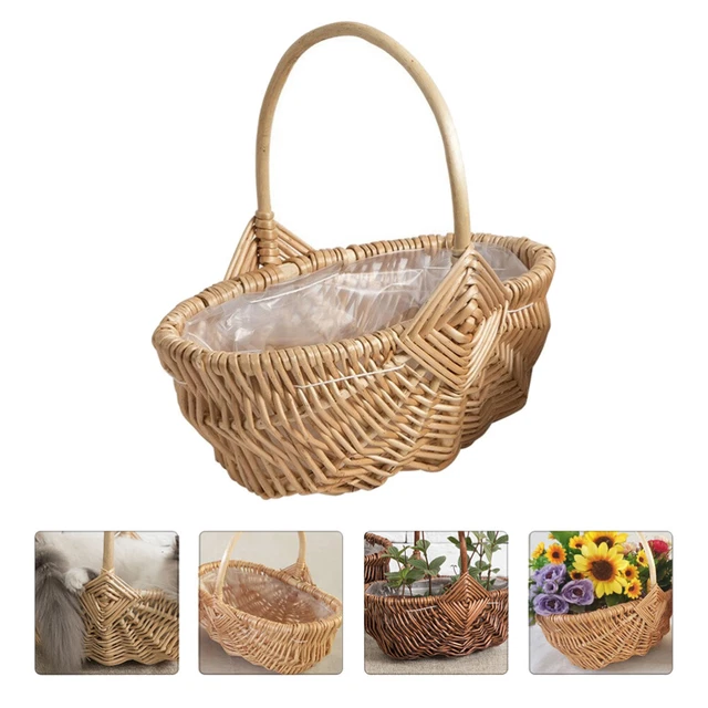 Cestino della spesa in rattan cesti per fioriera cesto tessuto bambino sposa