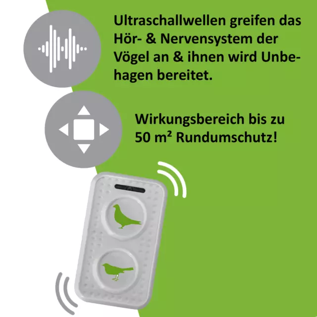 ISOTRONIC Vogelschreck Tauben Vertreiber Abwehr Raben Tier Batterie 3