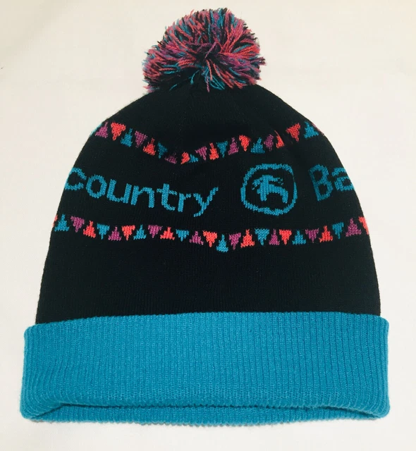 Back Country Black/Blue Pom Beanie Winter Ski Snowboard Hat Cap