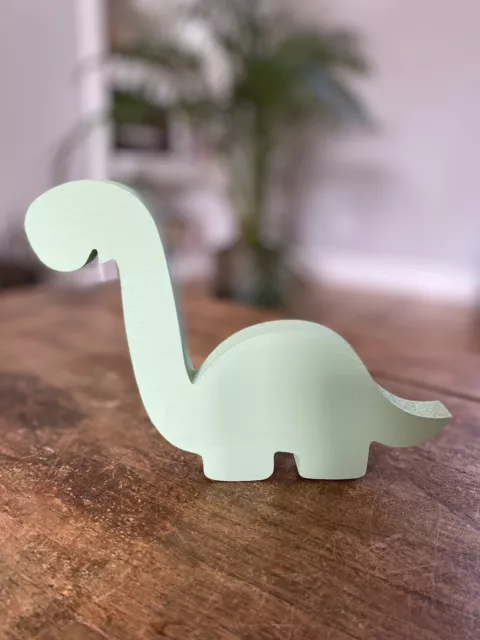 Dinosaur Shelf Decor Wooden Painted Freestanding Brontosaurus Theme Nursery