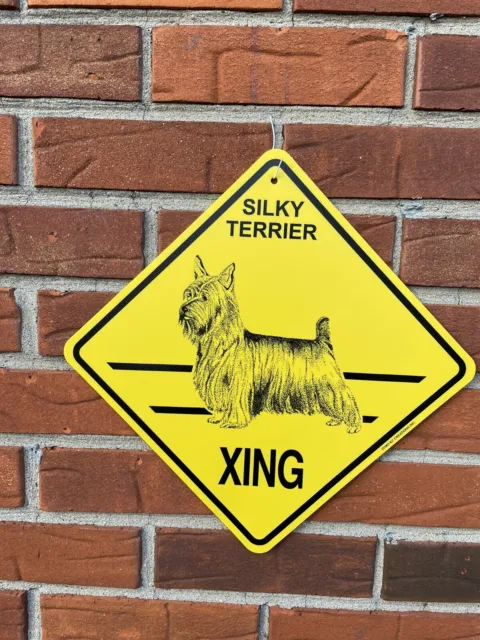 New!! Silky Terrier Dog Crossing Xing Sign, KC creations Great Gift!