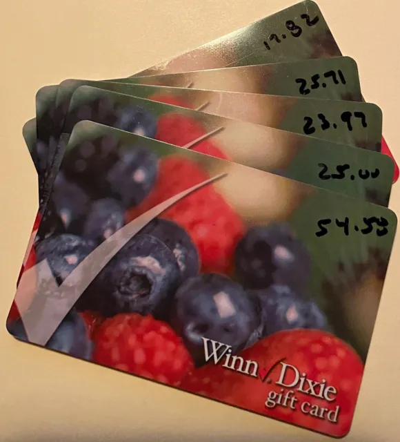 Winn Dixie Gift Card Total Value $147.08-  Free Shipping