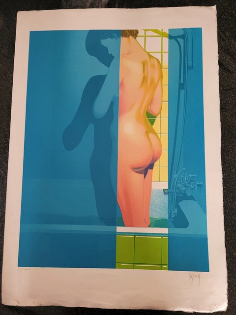 Lithographie numérotée et signée 7/100 en couleurs "femme nue"