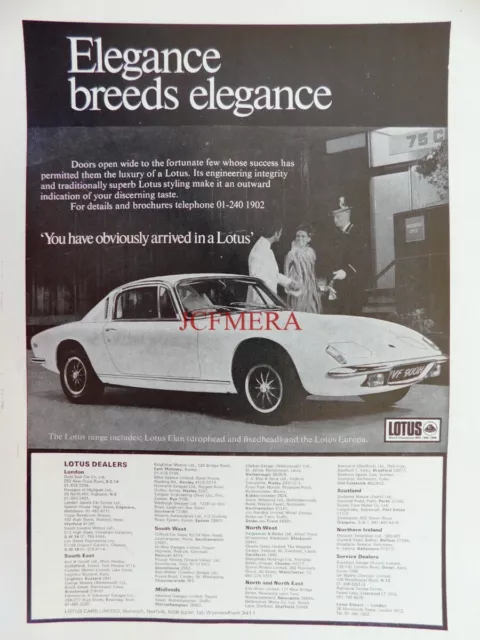Lotus 'ELAN' 1970 Sports Car Print #4 : Original Auto Advert