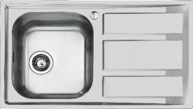 FOSTER 1971062 Lavabo 1 Baignoire La Gauche avec Égouttoir Fm Std Inox 86CM