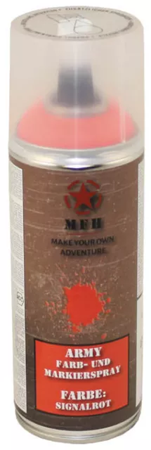 MFH Bombe de peinture militaire aérosol ROUGE SIGNAL Army Paint Farb Spray 400ml