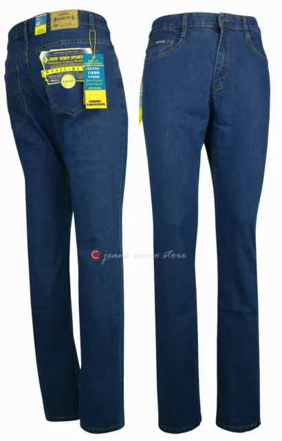 Jeans uomo leggero pantalone cotone denim estivo elasticizzato regular tg 44/64 3