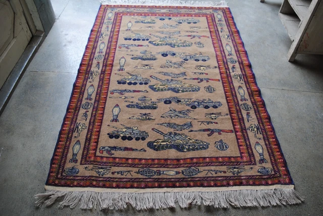192cm x132 cm Afghan hand made pictorial baloch,kazak, chobi, Afghan war rugs,