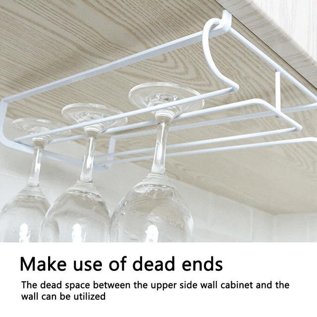 Hanging Wine Glass Holder Stemware Storage Hanger Save-space Metal Organizer 2