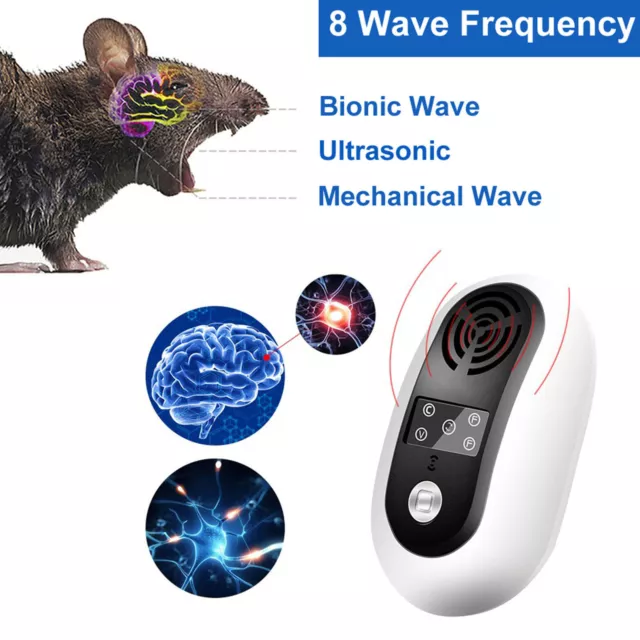 Electronic Ultrasonic Pest Repeller Rats Mosquito Bugs Cockroach Killer Reject 2