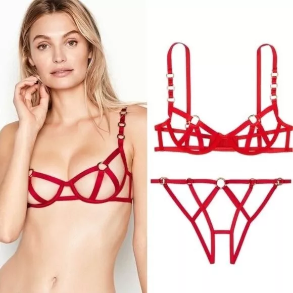 https://www.picclickimg.com/5b4AAOSwmZRkBV~3/XL-Victorias-Secret-red-harness-caged-banded-strappy.webp