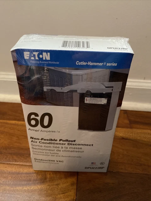 Eaton 60 AMP Non Fusible Pullout Air Conditioner Disconnect Outdoor New Sealed