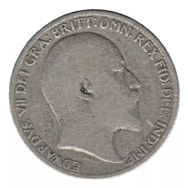 1910 Edward VII Silver Sixpence Coin