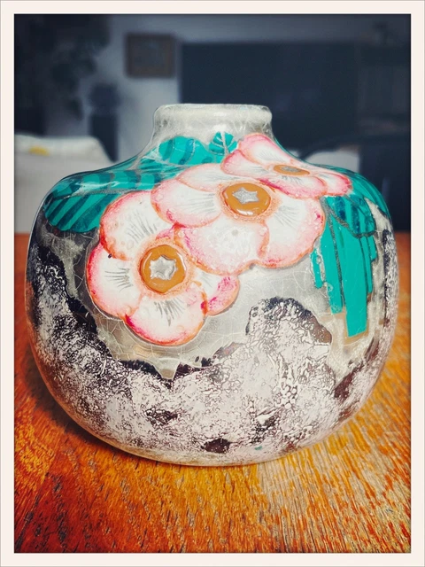 Vase Boule En Céramique émaillée Vert Malachite – Occasion Très Bon état, Sans Marque