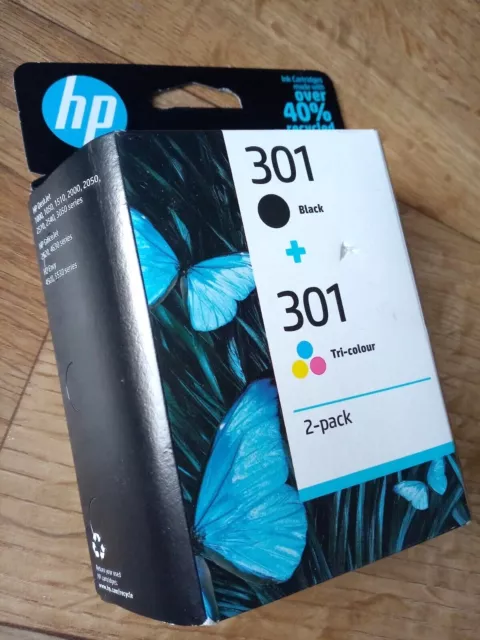 HP 301 Pack 2 Cartouches d'Encre Noire + Trois Couleurs NEUF & ORIGINAL N9J72AE