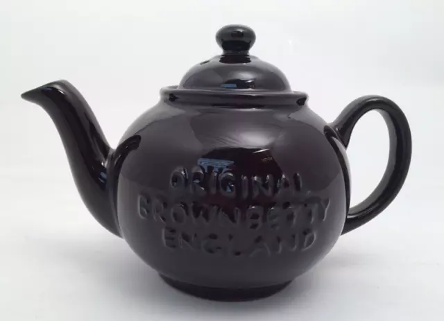 2 cup Brown Betty Tea Pot Embossed Logo - U.K. Made by Cauldon Ceramics