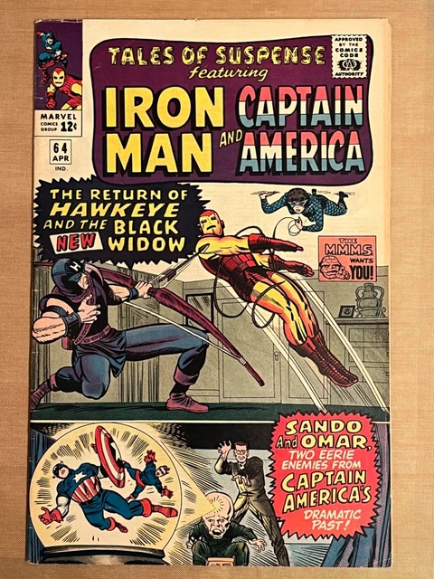 Tales of Suspense #64 (1965) 1st Black Widow in Costume. 3rd app Hawkeye.