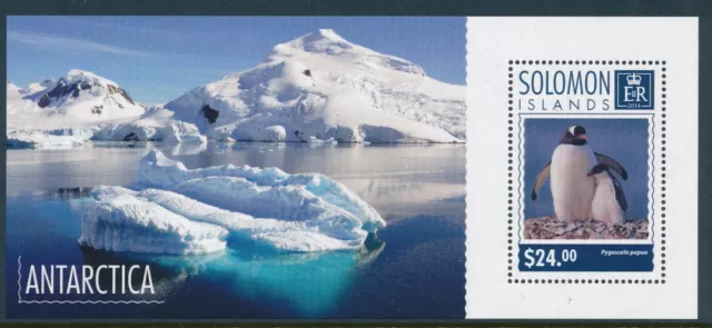 2014 Solomon Islands Antarctica Penguins Mini Sheet ($24) Fine Mint Mnh