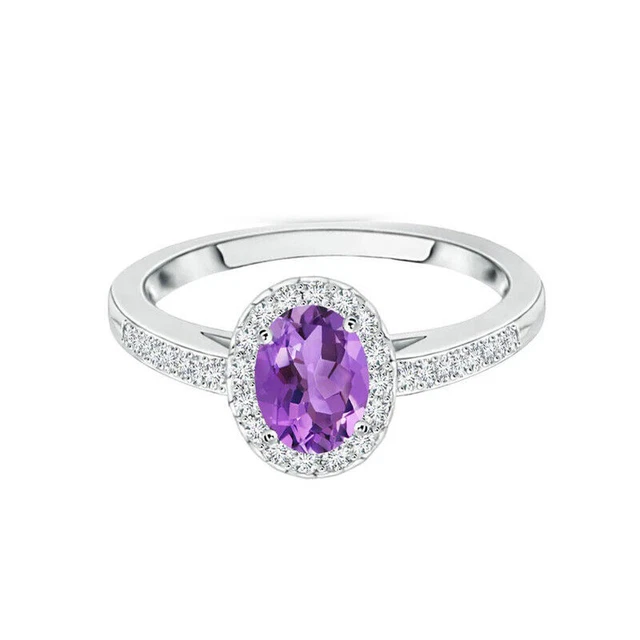 RYLOS Bague pour femme avec saphir étoile bleue ovale et véritables diamants étincelants en argent sterling .925-6 x 4 mm, Métal, Topaze