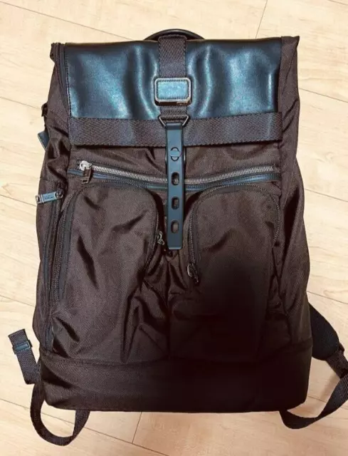 Tumi Alpha Bravo London Roll Top Backpack Rucksack Ballistic Nylon Black 232388D