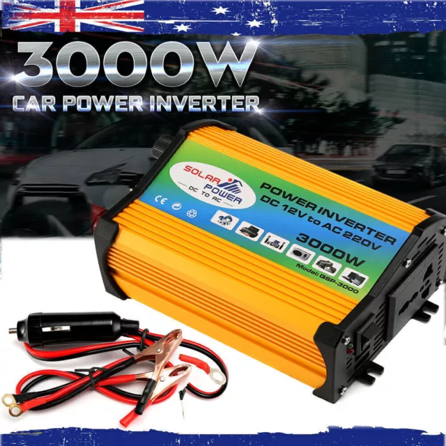 Power Inverter Modified Sine Wave 3000W 12V-220V Car Camping DC to AC Converter