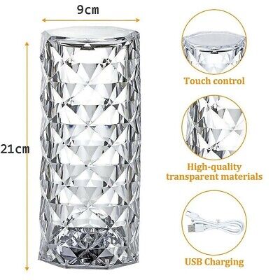 Lampada Tavolo Led Ricaricabile Tipo Cristallo Diamante Ricaricabile Touch 3003 2