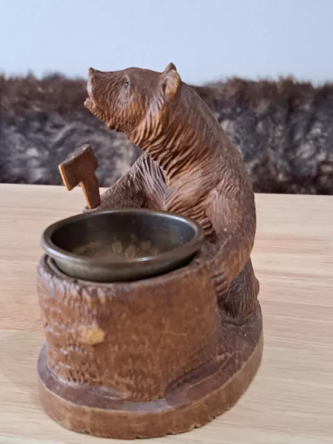 Black forest carved wooden shop bear