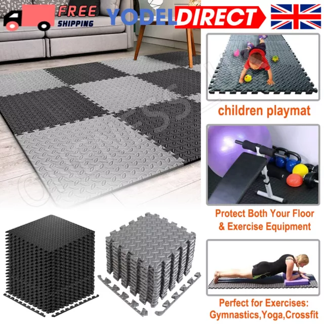 XL THICK INTERLOCKING EVA FOAM MATS TILES GYM PLAY WORKSHOP FLOOR MAT 60 x 60 cm