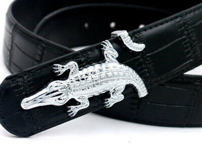 Women's Fashion Party Crocodile Design Fine Belt Buckles In Pure 925 Real Silver