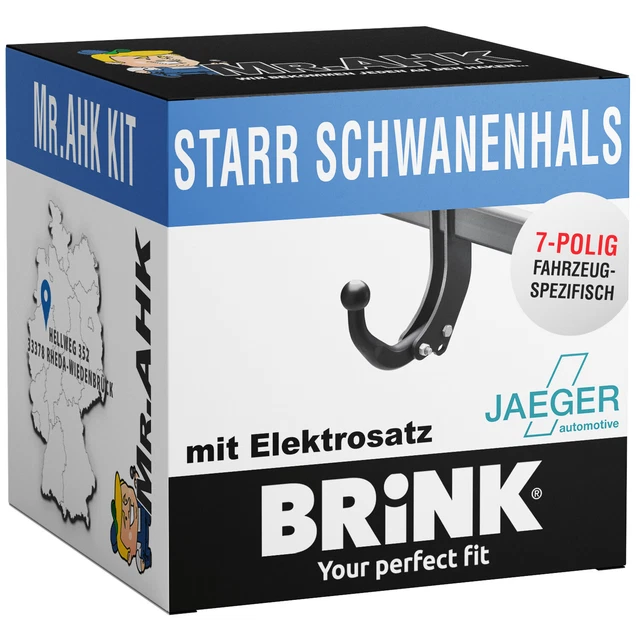 Gancio di traino rigido con 7 poli specifico per BMW Serie 4 Gran Coupe 14-21 Brink