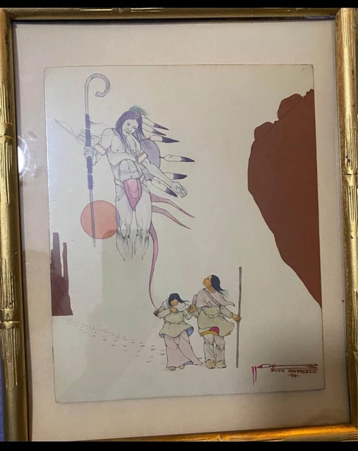 Oklahoma Native American Tempera Doug Maytubbie Painting