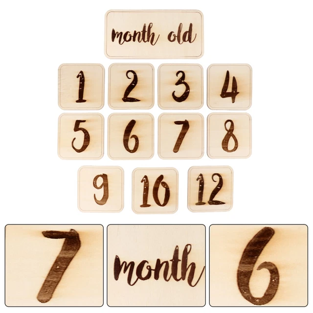 13 Pcs wood milestone cards Blocs D'étape Mensuels Pour Bébé Accessoire