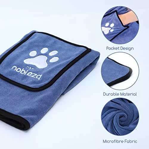 Nobleza Serviette pour Chien, Serviettes de Bain en Microfibre à 106 * 66cm 2