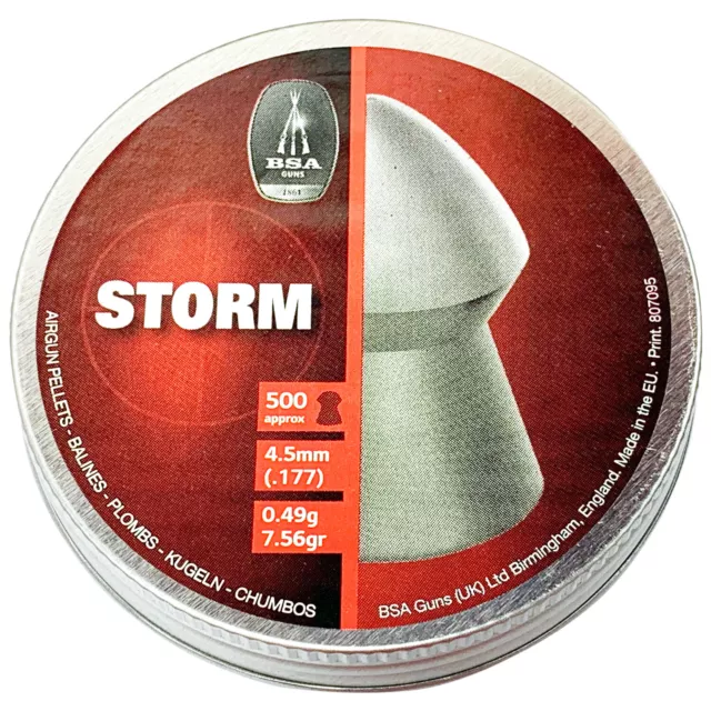 BSA Storm Pointed .177 4.5mm Pellets Airgun Air Rifle Hunting Target 177 Hunting