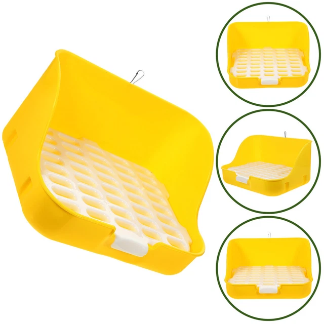 Lettiera Per Conigli E Piccoli Animali - Vassoio Rettangolare 27x18.5x4 Cm, Design A Doppio Strato