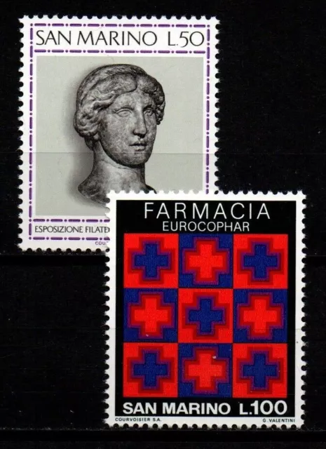 San Marino 1975 Sc# 867+868 Mint MNH Naples stamp exhibition EUROCOPHAR congress